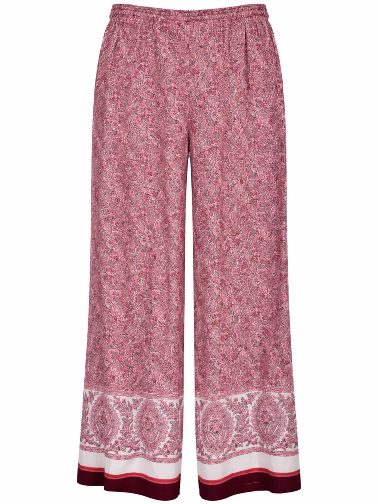 J. Jill Women's Cropped Paisley Print Rayon Pull-On Pants Size Small